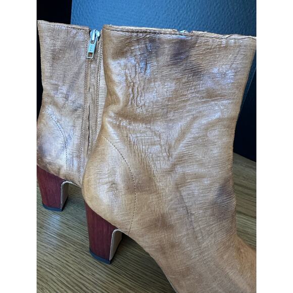 NWOB IRO Paris WM37ONASIS Leather Ankle Boot Camel/Brown Sz 39/US 8 - Picture 10 of 13